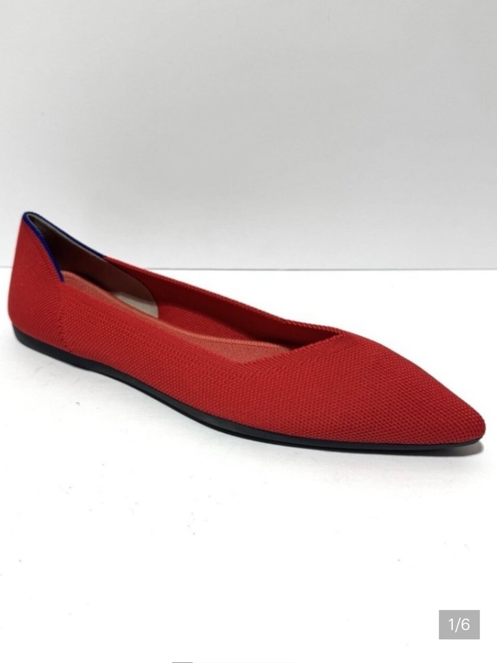 Rothy's Pointed Flat in Vibrant Red